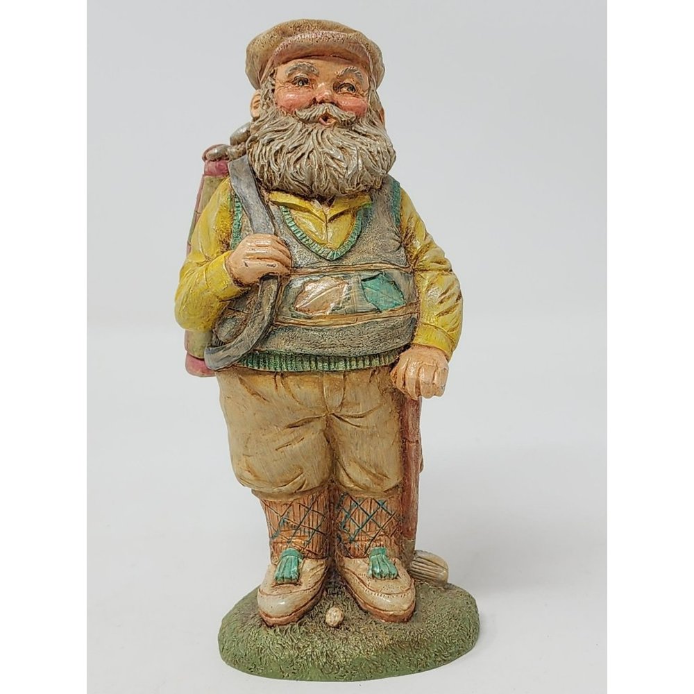 Vintage Ceramic Golfing Santa Hand‎ Painted Figurine TNT 1998 3527 Signed